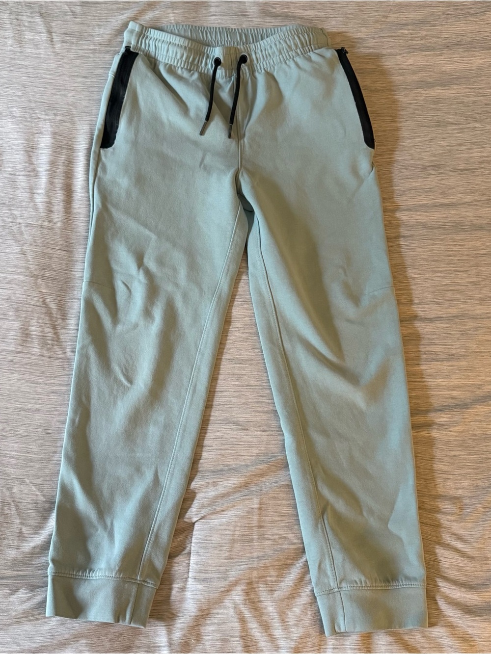 Boys Old Navy Light Sage Jogger Pants with Black Trim